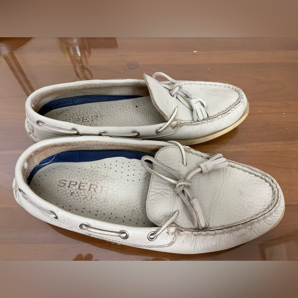 Sperry Off-White Boat Shoes